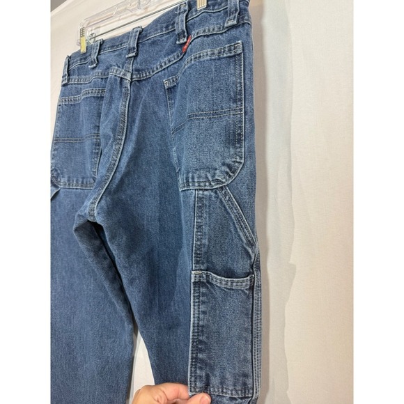 Wrangler Carpenter Jeans Mens Size 34x30 Denim Utility Work Pants Blue - Picture 4 of 12